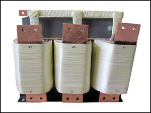 THREE PHASE BOOST TRANSFORMER, 156 KVA, INPUT 37.6 VAC, OUTPUT 45.1 VAC, P/N 18838C