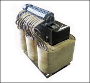 THREE PHASE BOOST TRANSFORMER, 32 KVA, INPUT 240 VAC, OUTPUT 380/400/415/480 VAC, P/N 18867