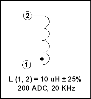 Powder Iron Core Inductor, P/N 19030L Schematic Diagram