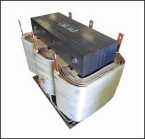 THREE PHASE BOOST TRANSFORMER, 58 KVA, INPUT 380 VAC, OUTPUT 480 VAC PN 19055