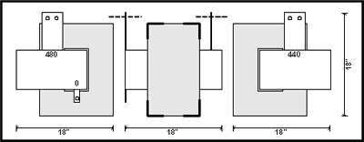 2 MVA THREE PHASE BUCK TRANSFORMER, INPUT 480 VAC, OUTPUT 440 VAC, P/N 6112B Schematic Diagram