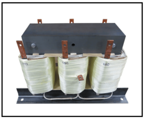 THREE PHASE BUCK TRANSFORMER, 40 KVA, INPUT 480 VAC, OUTPUT 380 VAC, P/N 19083N