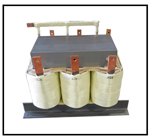 THREE PHASE BUCK TRANSFORMER, 40 KVA, INPUT 380 VAC, OUTPUT 208 VAC, P/N 19188N