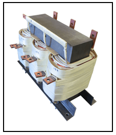 THREE PHASE BUCK TRANSFORMER, 75 KVA, INPUT 415/427 VAC, OUTPUT 380 VAC, P/N 18832N3