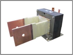 Custom Designed HIGH CURRENT TRANSFORMER, 1.2 KVA<br />
Output: 1.2 VAC, 1000 Amps P/N 19092