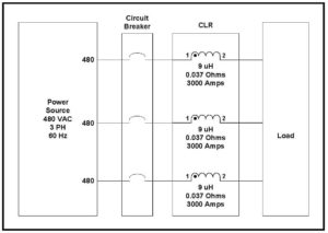 AIR CORE REACTOR, 9 uH, 3000 AMPS CONTINUOUS, P/N 6912L Schematic Diagram