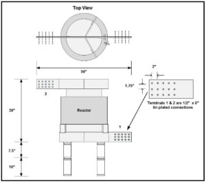 AIR CORE REACTOR, 4.24 uH, 3000 AMPS CONTINUOUS, P/N 6892L Schematic Diagram