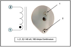 ENCAPSULATED REACTOR, 40 uH, 160 AMPS CONTINUOUS, P/N 6920L