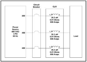 AIR CORE REACTOR, 26.5 uH, 600 AMPS CONTINUOUS, P/N 6909L Schematic Diagram