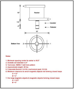 AIR CORE REACTOR, 0.863 mH, 60 AMPS CONTINUOUS, P/N 6819L1 Schematic Diagram