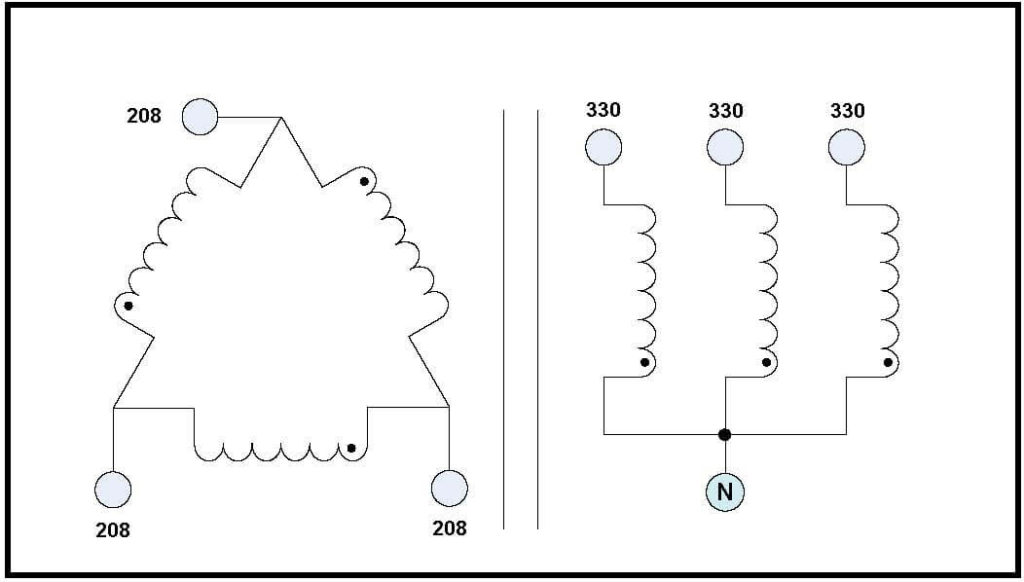 STEP UP TRANSFORMER, 3 KVA, PRIMARY 208 VAC, SECONDARY 330 VAC, P/N ...