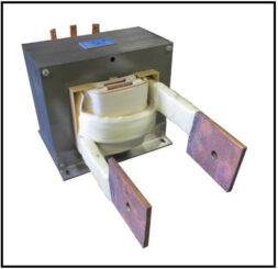 Custom Designed HIGH CURRENT TRANSFORMER, 15 KV<br />
Output: 10 VAC, 1500 Amps, P/N 19069