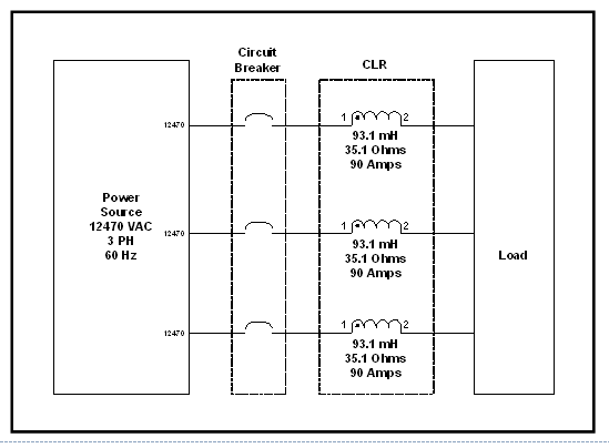 Neutral Grounding Reactor, 93.1 Mh, 90 Amps Continuous, P/N 7717L Schematic Diagram