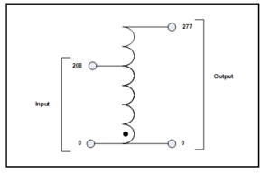 SINGLE PHASE BOOST TRANSFORMER, 7 KVA, INPUT 208 VAC, OUTPUT 277 VAC, P ...