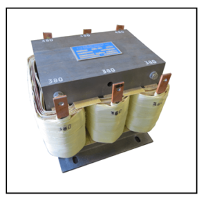 THREE PHASE BUCK BOOST TRANSFORMER, 10 KVA, INPUT 480 VAC, OUTPUT 380 VAC, P/N 19318