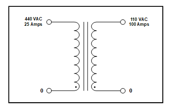 NEMA 1 SINGLE PHASE ISOLATION TRANSFORMER, 11 KVA, P/N 19316N Schematic Diagram