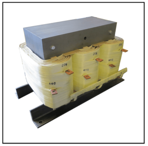 THREE PHASE BOOST TRANSFORMER, 35 KVA, INPUT 208 VAC, OUTPUT 460 VAC, P/N 19338N