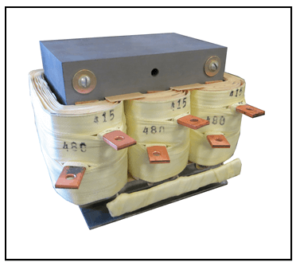 THREE PHASE BOOST TRANSFORMER, 2.2 KVA, INPUT 480 VAC, OUTPUT 415 VAC, P/N 19340N