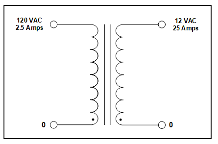 TRANSFORMER WITH END BELLS, 300 VA, 1 PH, 60 HZ, P/N 7988L Schematic Diagram