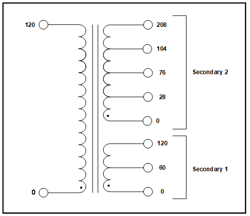 DUAL SECONDARY TRANSFORMER, 0.13 KVA, P/N 19350 - L/C Magnetics