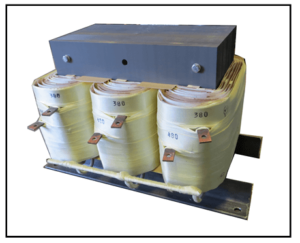 THREE PHASE BOOST TRANSFORMER, 100 KVA, INPUT 480 VAC, OUTPUT 380 VAC, P/N 19358N