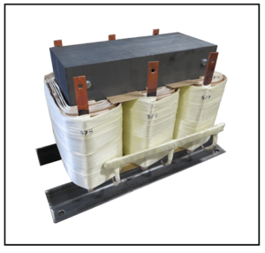 THREE PHASE BOOST TRANSFORMER, 75 KVA, INPUT 480 VAC, OUTPUT 575 VAC, P/N 19362N