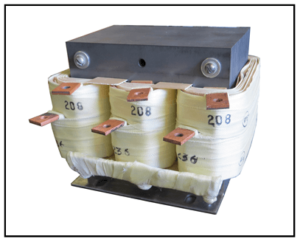 THREE PHASE BOOST TRANSFORMER, 4.2 KVA, INPUT 208 VAC, OUTPUT 236 VAC, P/N 19371N