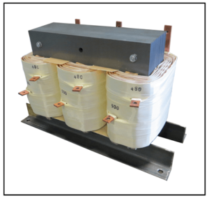 THREE PHASE BOOST TRANSFORMER, 50 KVA, INPUT 400 /500 VAC, OUTPUT 600 VAC, P/N 19368N