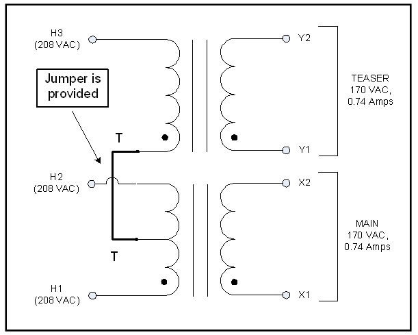 SCOTT T TRANSFORMER, 0.25 KVA, PN 19385 - L/C Magnetics