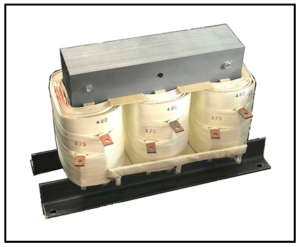 THREE PHASE BUCK BOOST TRANSFORMER, 50 KVA, INPUT 480 VAC, OUTPUT 575 VAC, P/N 19518N