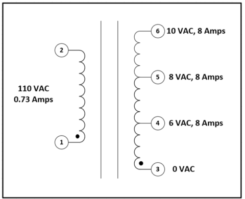 TRANSFORMER WITH MULTI-TAPS ON SECONDARY, 0.08 KVA - L/C Magnetics