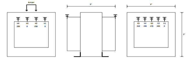 TRANSFORMER 3 KVA, 1 PH, 50/60 HZ, P/N 19818 - L/C Magnetics
